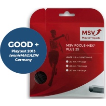 MSV Tennis String Focus Hex Plus 25 (Durability+Spin) black 12m Set